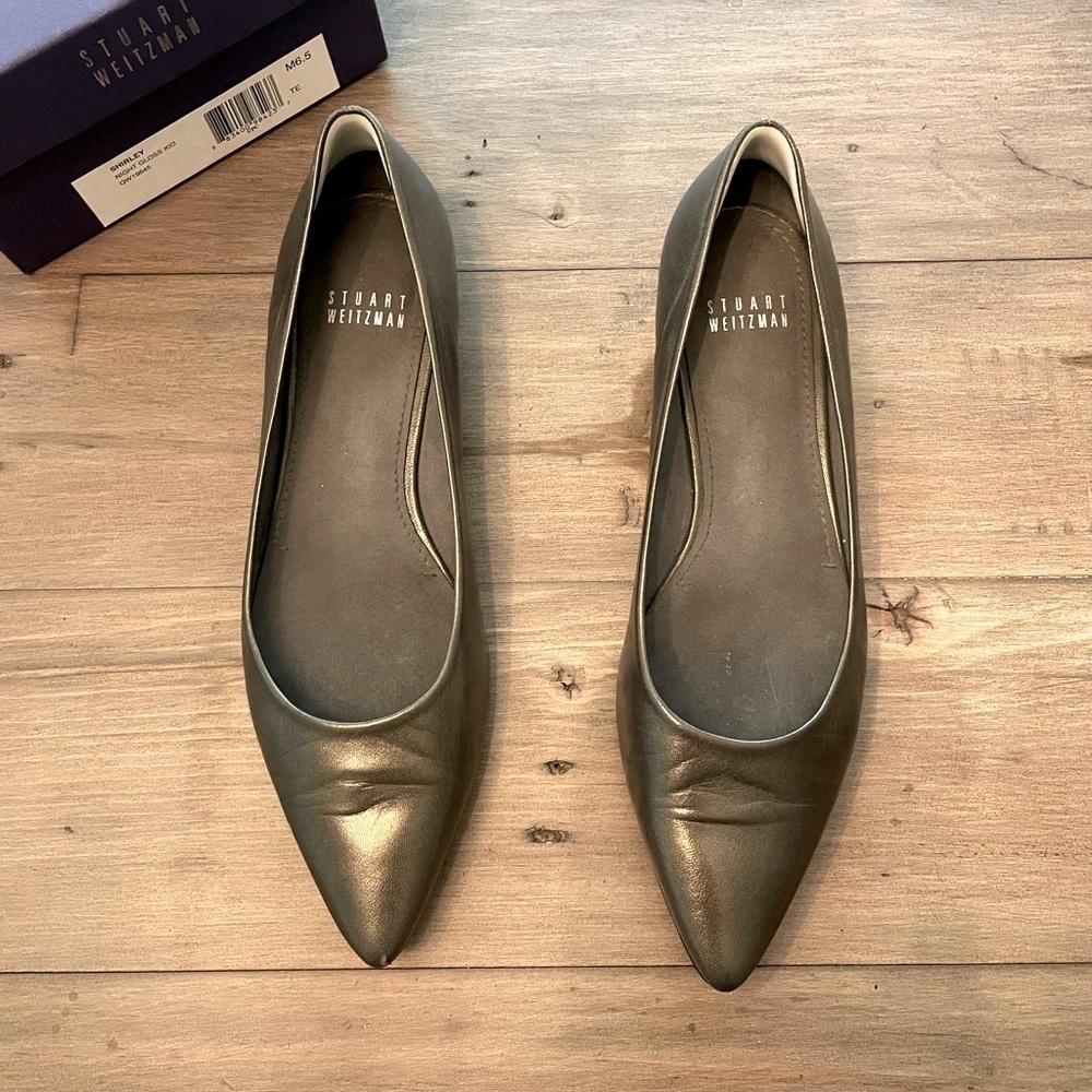 STUART Weitzman Shirley Pointed Flats Night Glow